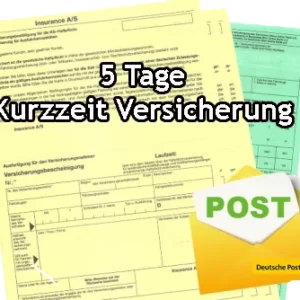 1x Kurzzeit Versicherung 5 Tage Evb Nummer PKW,LKW, Motorrad etc.